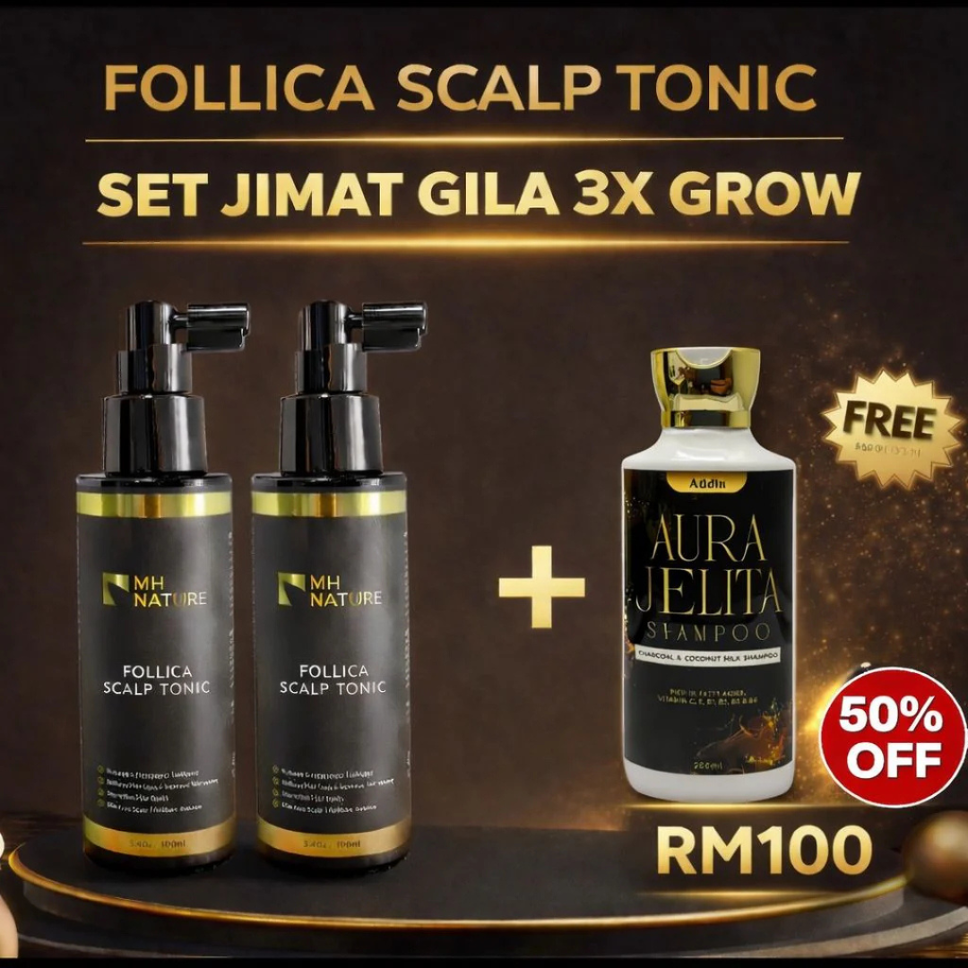 FOLLICA SCALP TONIC - 2 BOTOL + PERCUMA 1 SYAMPU